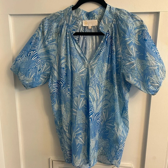 Sheridan French Dana Blouse French Blue Zebra - Picture 3 of 7